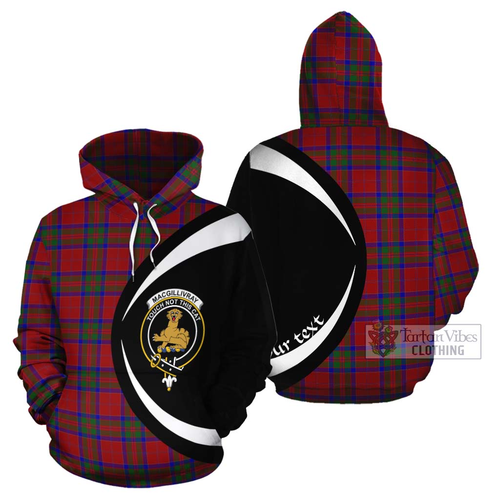 Tartan Vibes Clothing MacGillivray (McGillivray) Tartan Cotton Hoodie with Family Crest Circle Style