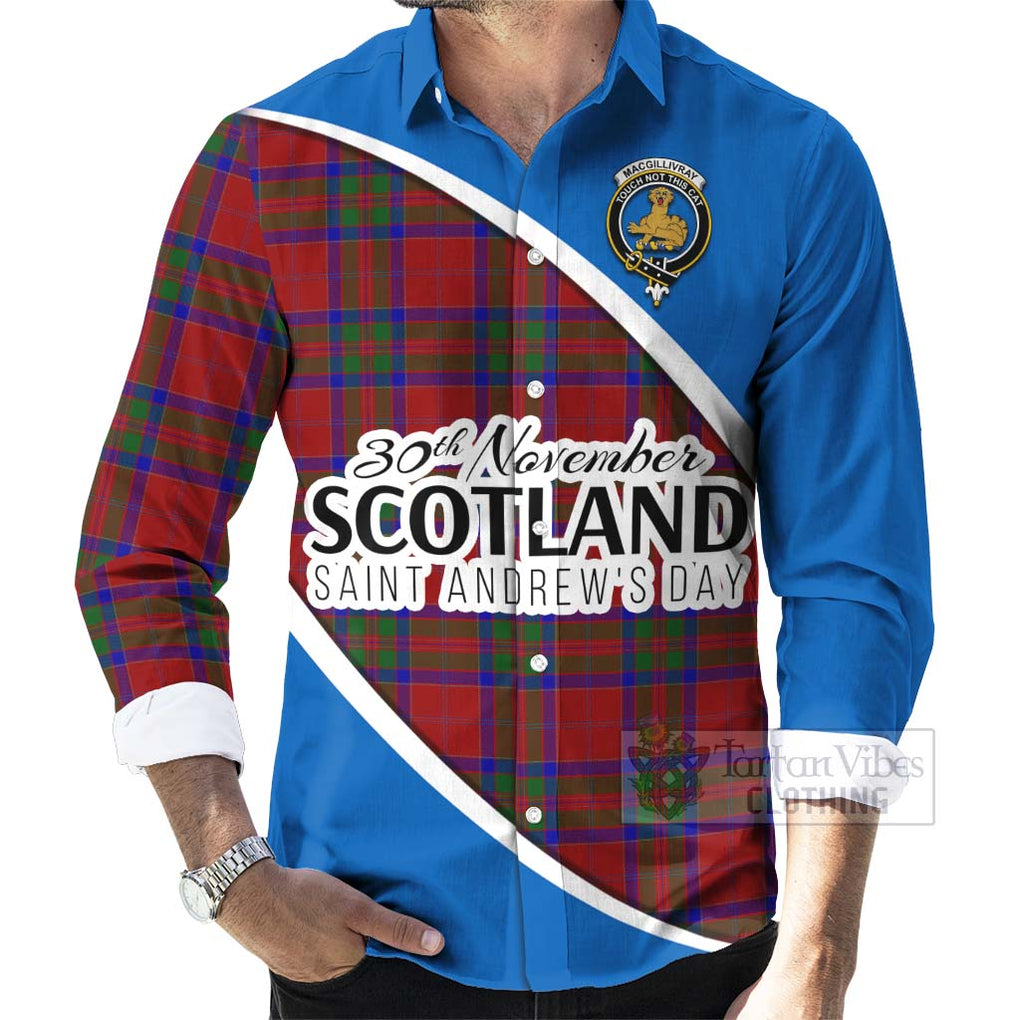 Tartan Vibes Clothing MacGillivray (McGillivray) Family Crest Tartan Long Sleeve Button Shirt Celebrate Saint Andrew's Day in Style