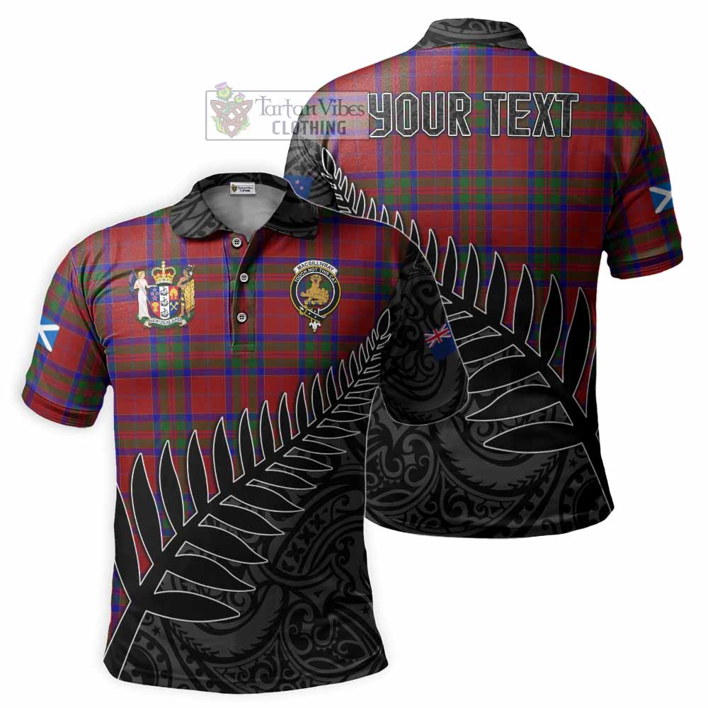 MacGillivray (McGillivray) Crest Tartan Polo Shirt with New Zealand Silver Fern Half Style