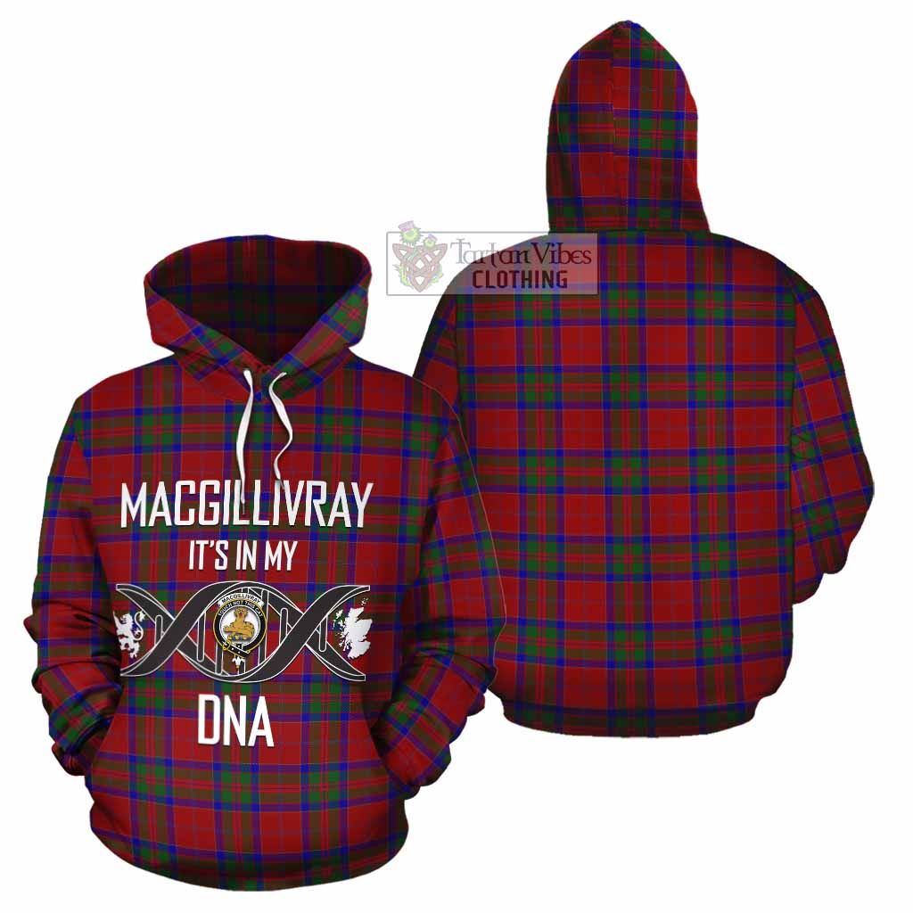 Tartan Vibes Clothing MacGillivray (McGillivray) Tartan Cotton Hoodie with Family Crest DNA In Me Style