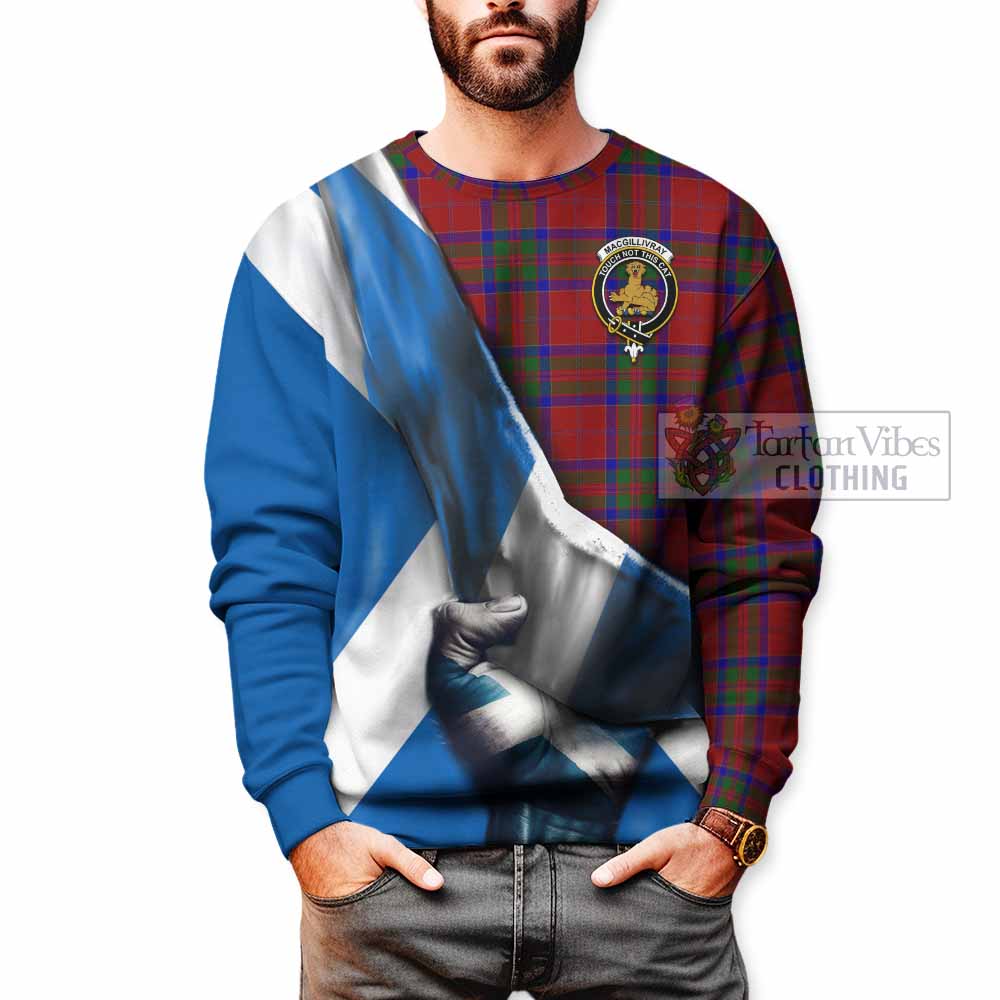 Tartan Vibes Clothing MacGillivray (McGillivray) Tartan Sweatshirt with Family Crest Scotland Patriotic Style