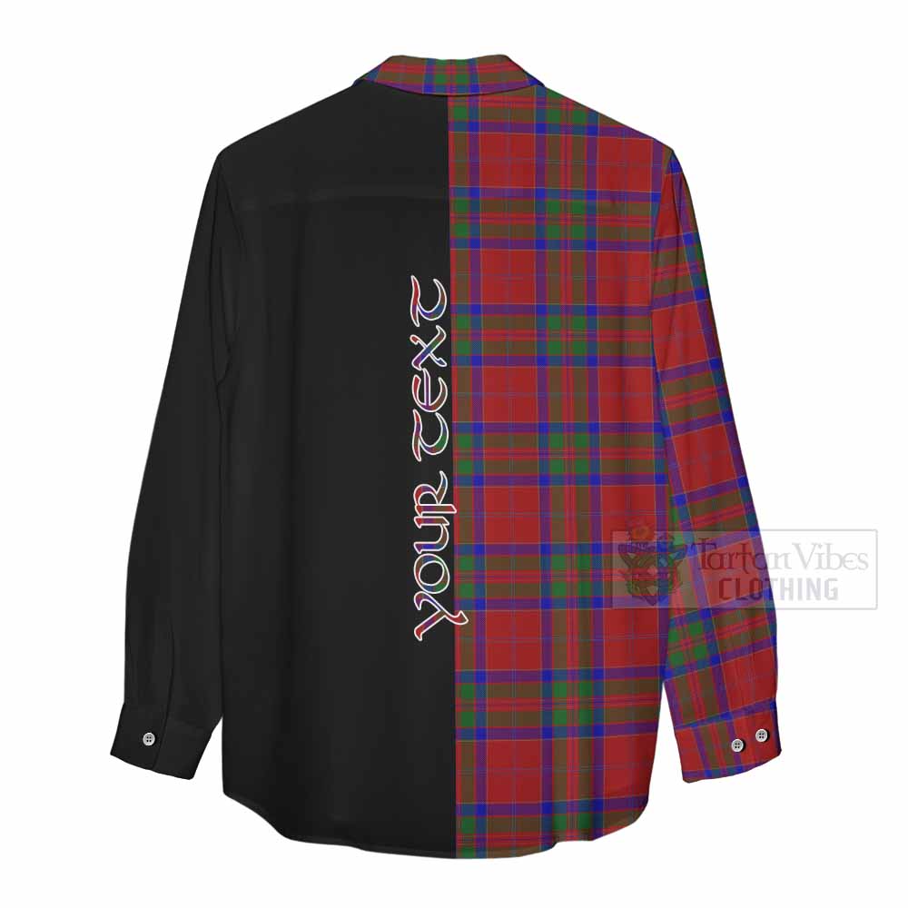 Tartan Vibes Clothing MacGillivray (McGillivray) Tartan Women's Casual Shirt with Family Crest and Half Of Me Style