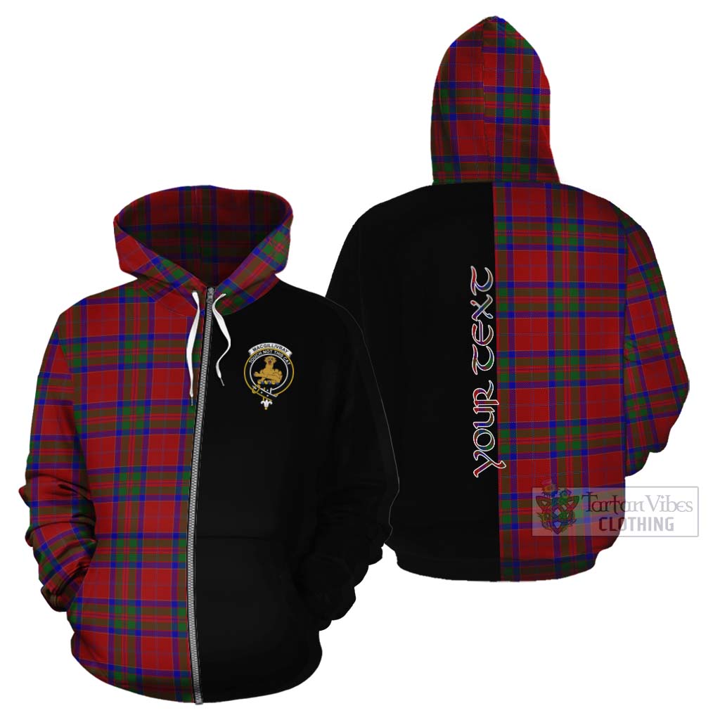 Tartan Vibes Clothing MacGillivray (McGillivray) Tartan Cotton Hoodie with Family Crest and Half Of Me Style