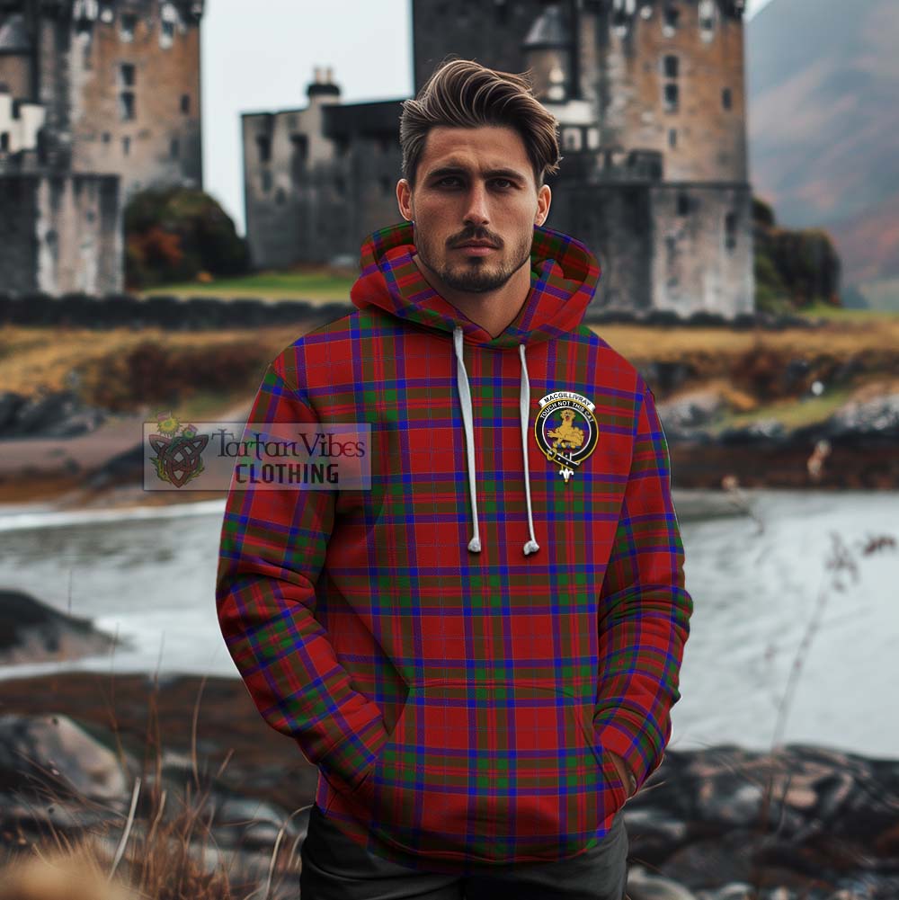 Tartan Vibes Clothing MacGillivray (McGillivray) Tartan Cotton Hoodie with Family Crest Celtic Skull Style