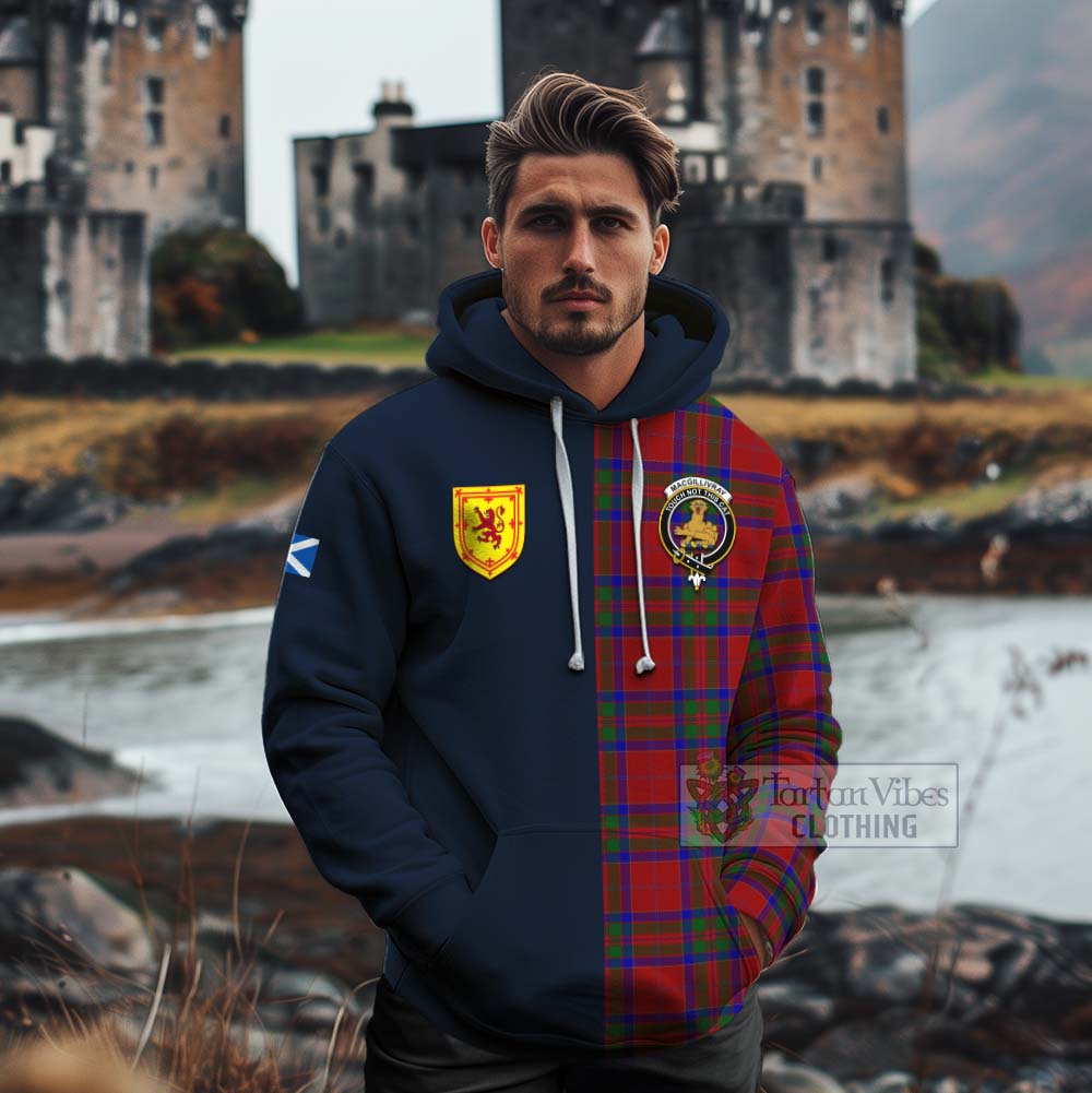 Tartan Vibes Clothing MacGillivray (McGillivray) Tartan Cotton Hoodie Alba with Scottish Lion Royal Arm Half Style