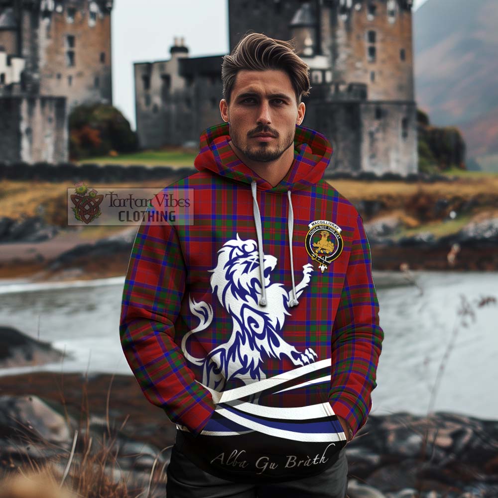 Tartan Vibes Clothing MacGillivray (McGillivray) Tartan Cotton Hoodie with Alba Gu Brath Regal Lion Emblem