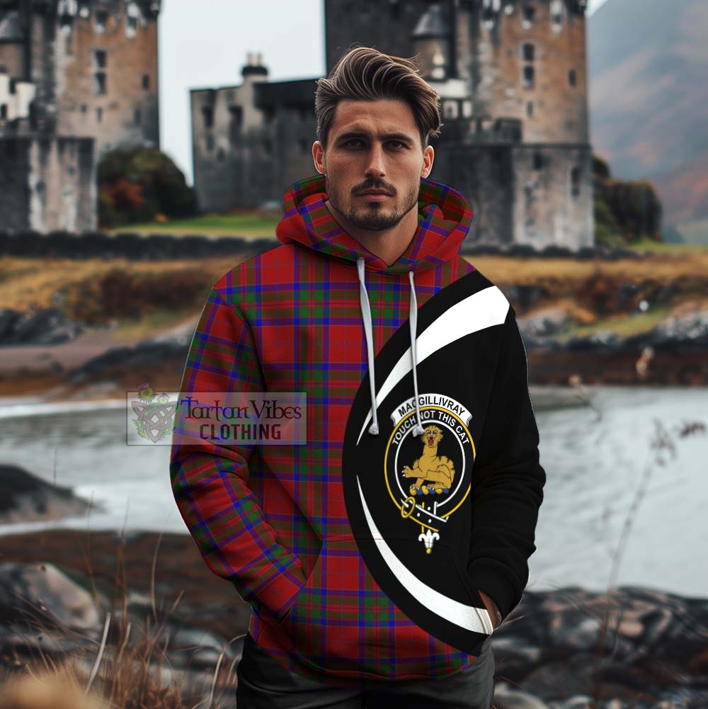 Tartan Vibes Clothing MacGillivray (McGillivray) Tartan Cotton Hoodie with Family Crest Circle Style