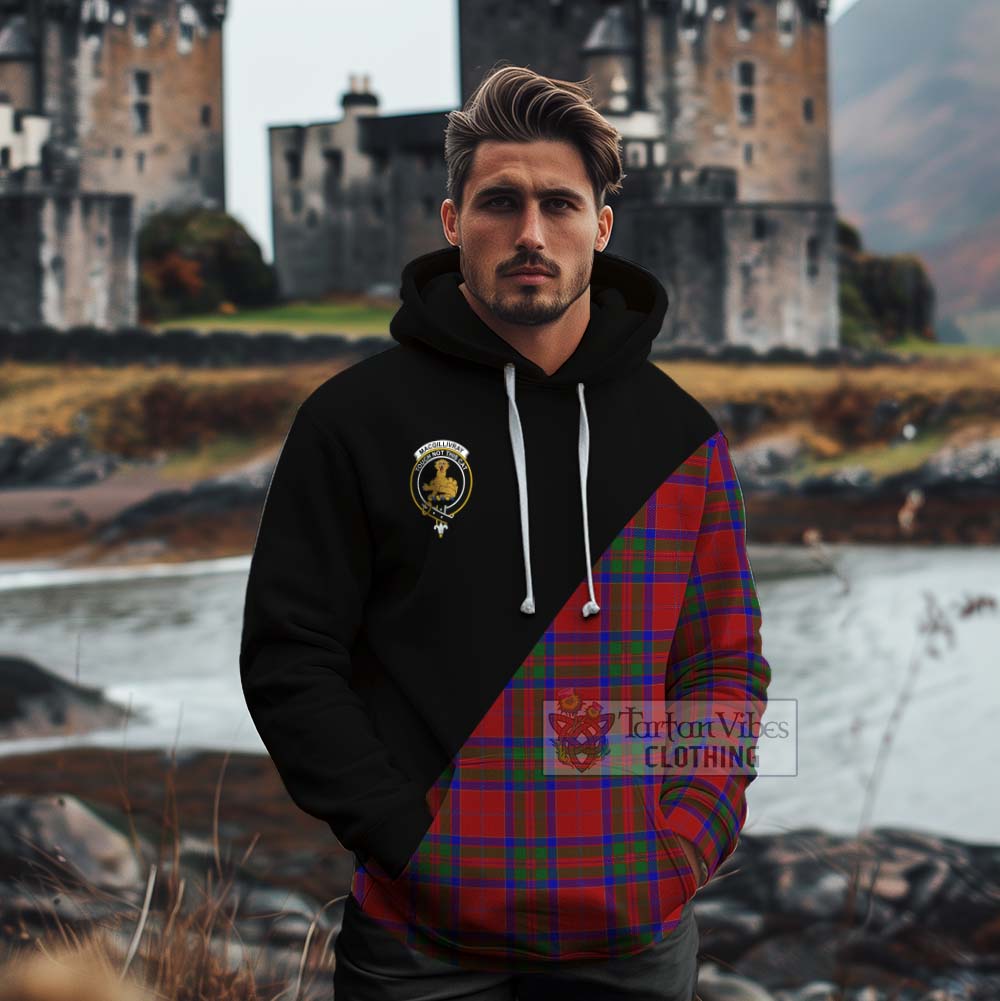 Tartan Vibes Clothing MacGillivray (McGillivray) Tartan Cotton Hoodie with Family Crest and Military Logo Style