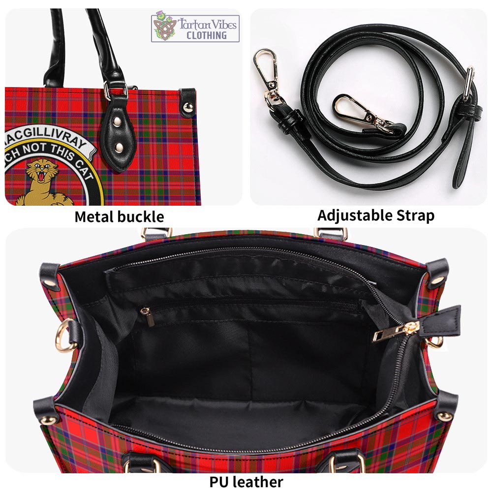 Tartan Vibes Clothing MacGillivray Modern Tartan Luxury Leather Handbags with Family Crest