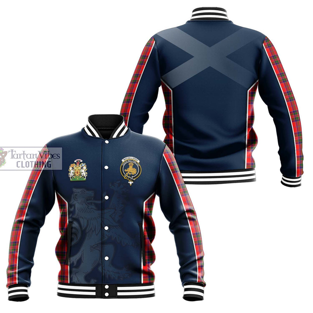 MacGillivray Modern Tartan Baseball Jacket with Family Crest and Lion Rampant Vibes Sport Style Unisex - Tartan Vibes Clothing