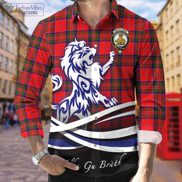 MacGillivray Modern Tartan Long Sleeve Button Up Shirt with Alba Gu Brath Regal Lion Emblem