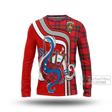 MacGillivray Modern Tartan Long Sleeve T-Shirt with Epic Bagpipe Style