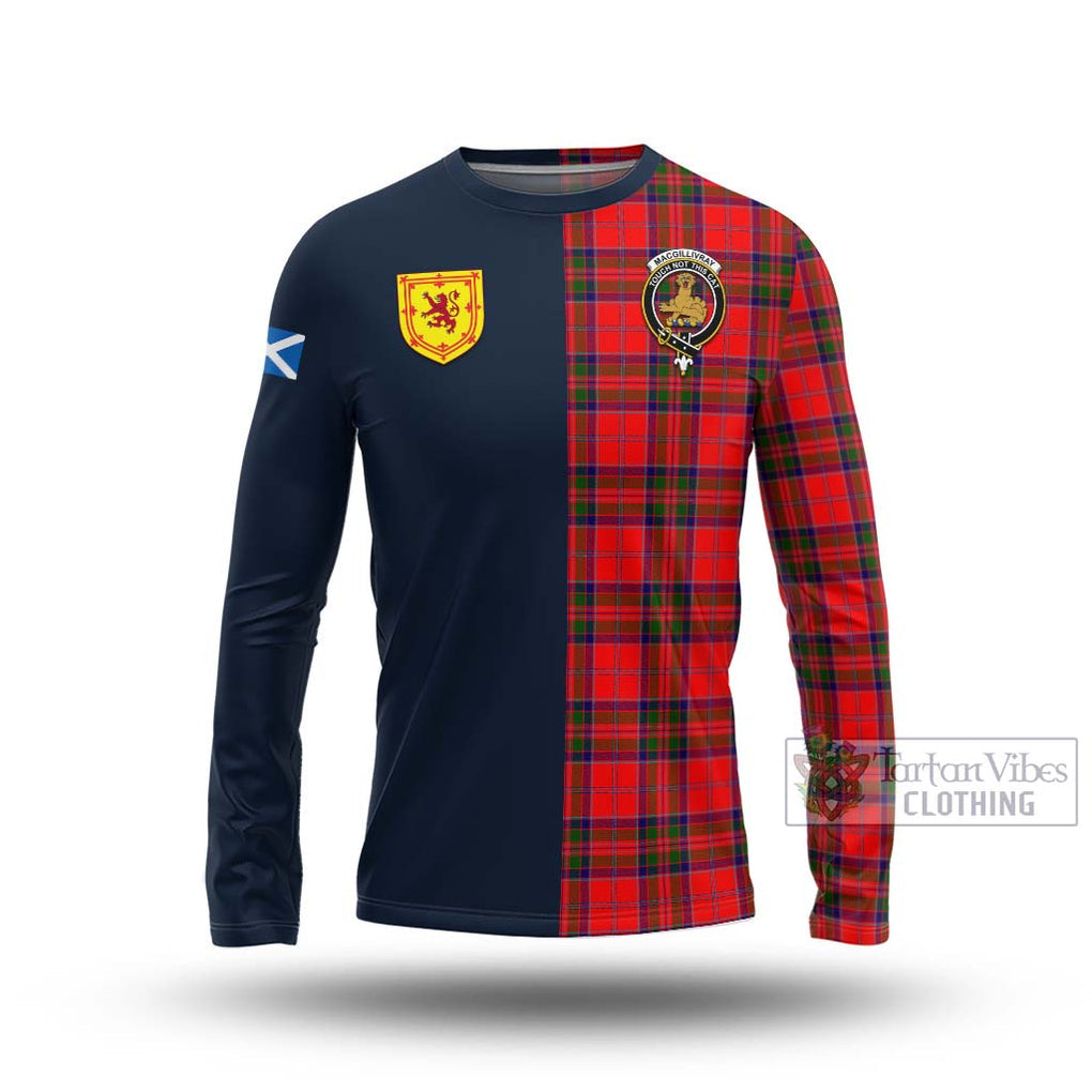 Tartan Vibes Clothing MacGillivray Modern Tartan Long Sleeve T-Shirt with Scottish Lion Royal Arm Half Style