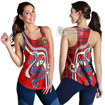 MacGillivray Modern Tartan Women's Racerback Tanks with Epic Bagpipe Style