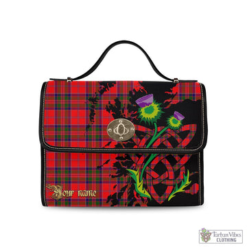 MacGillivray Modern Tartan Waterproof Canvas Bag with Scotland Map and Thistle Celtic Accents