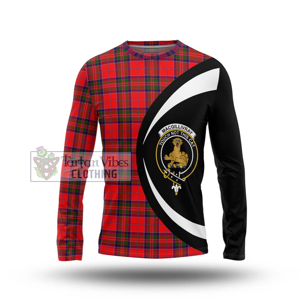 MacGillivray Modern Tartan Long Sleeve T-Shirt with Family Crest Circle Style Unisex - Tartan Vibes Clothing