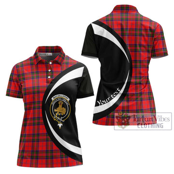 MacGillivray Modern Tartan Women's Polo Shirt with Family Crest Circle Style