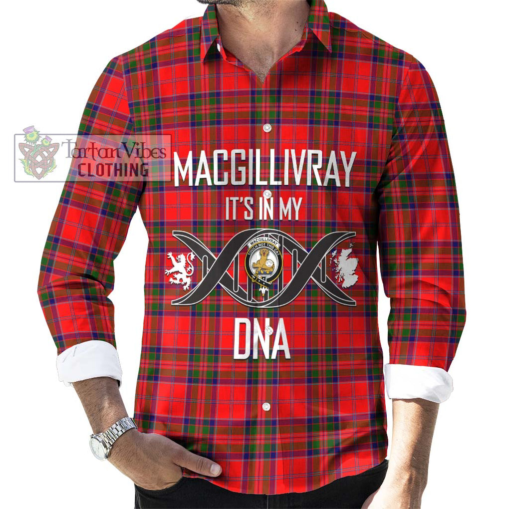 MacGillivray Modern Tartan Long Sleeve Button Shirt with Family Crest DNA In Me Style Men's Shirt S - Tartanvibesclothing Shop