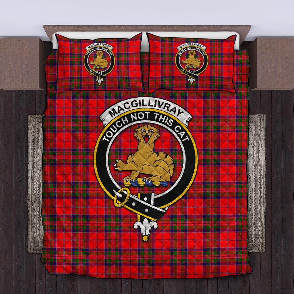 MacGillivray Modern Tartan Quilt Bed Set with Family Crest Twin - Tartanvibesclothing