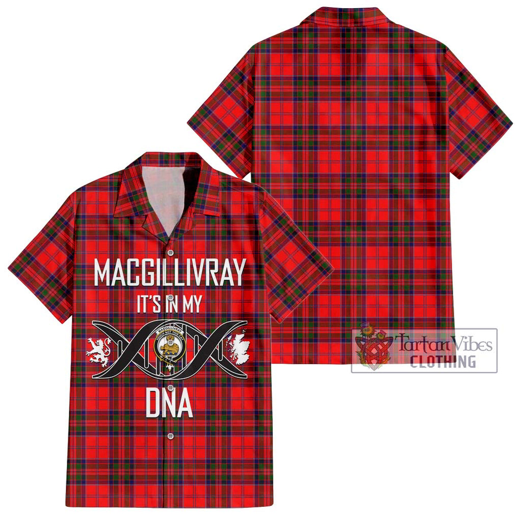 MacGillivray Modern Tartan Short Sleeve Button Shirt with Family Crest DNA In Me Style Kid - Tartanvibesclothing Shop