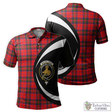 MacGillivray Modern Tartan Men's Polo Shirt with Family Crest Circle Style