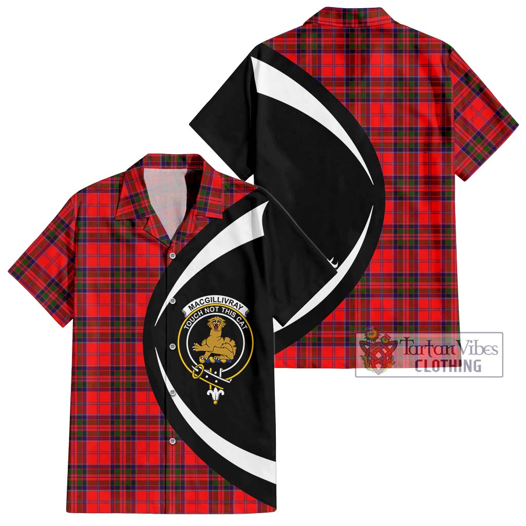 Tartan Vibes Clothing MacGillivray Modern Tartan Short Sleeve Button Up with Family Crest Circle Style