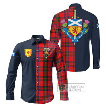 MacGillivray Modern Tartan Long Sleeve Button Shirt Alba with Scottish Lion Royal Arm Half Style