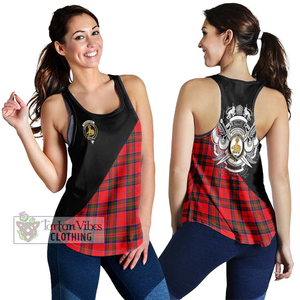 MacGillivray Modern Tartan Women's Racerback Tanks with Family Crest and Military Logo Style 4XL - Tartanvibesclothing Shop