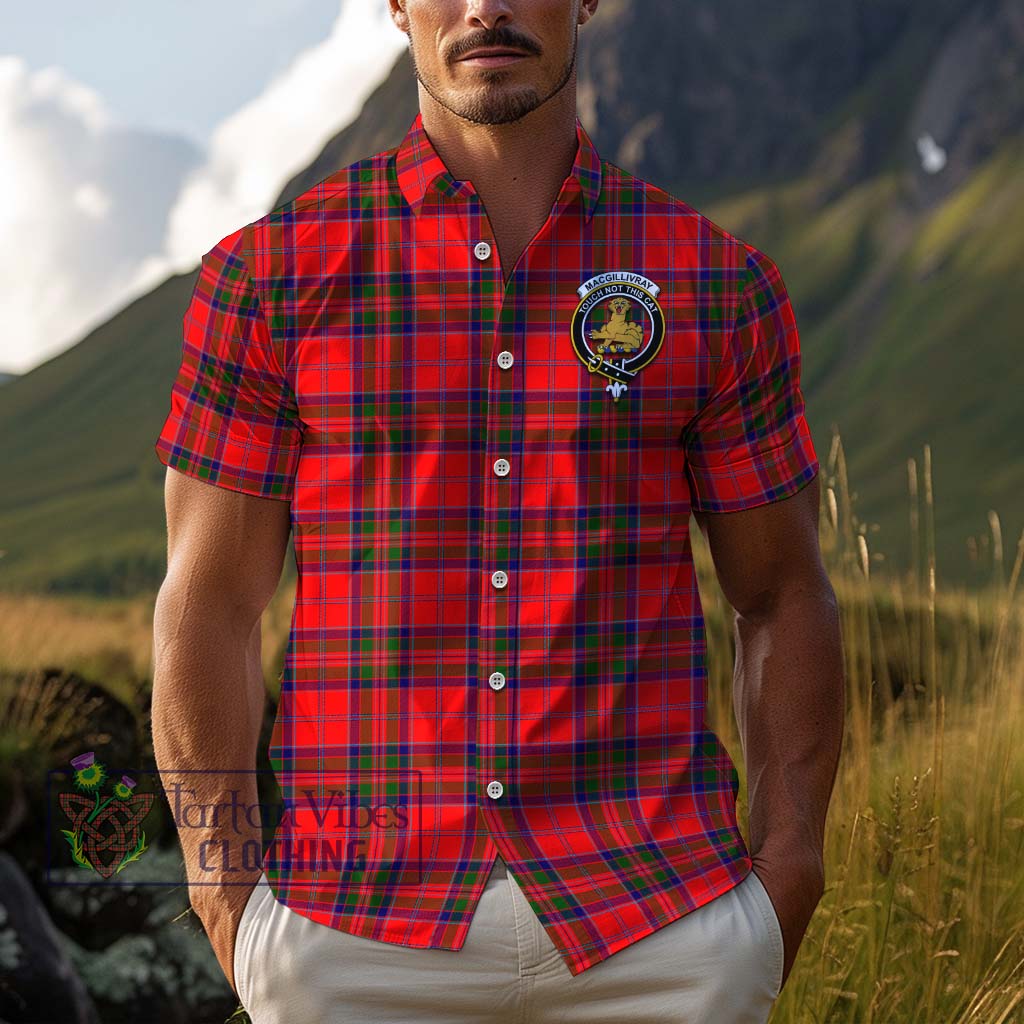 Tartan Vibes Clothing MacGillivray Modern Tartan Cotton Hawaiian Shirt with Family Crest