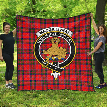 MacGillivray Modern Tartan Quilt with Family Crest