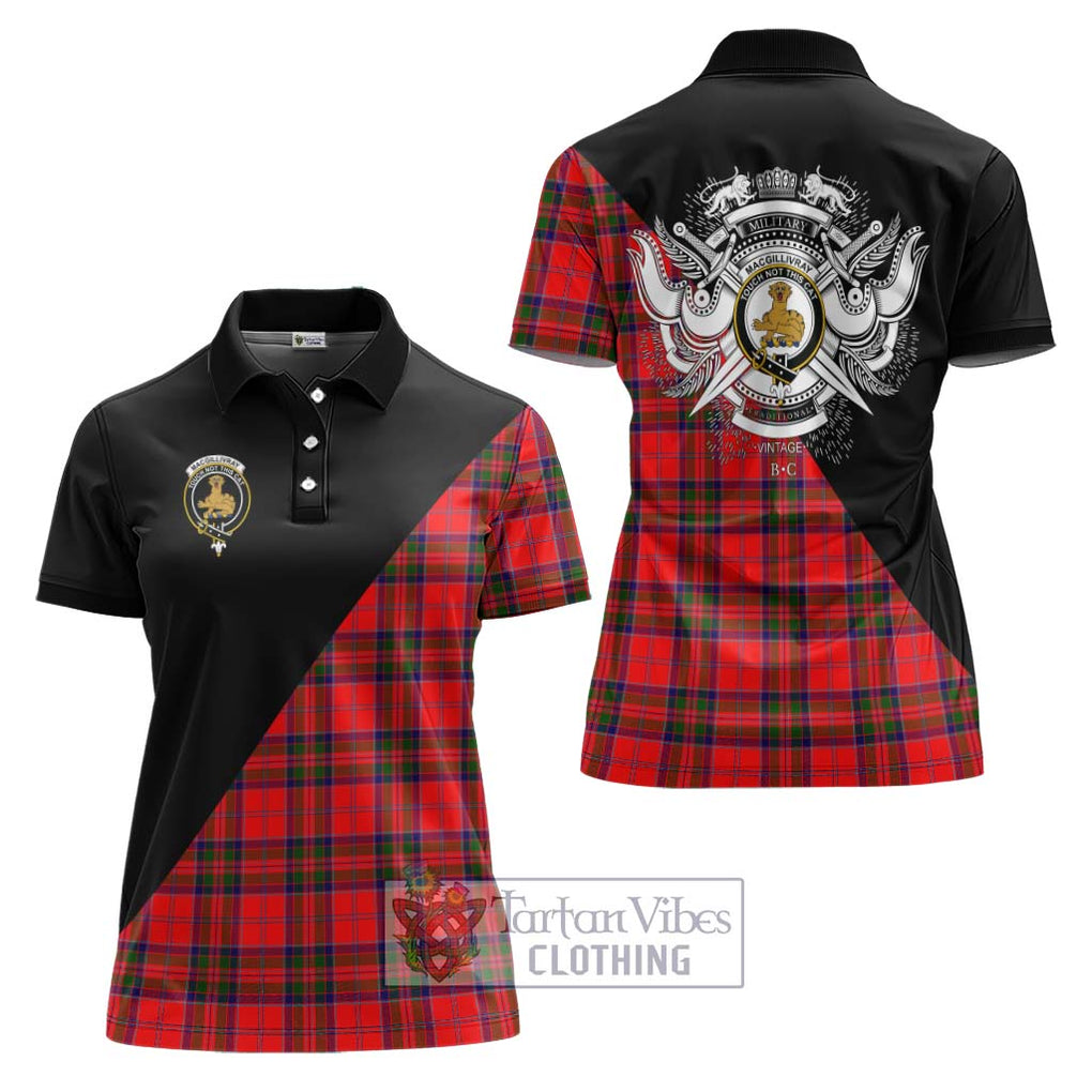 MacGillivray Modern Tartan Women's Polo Shirt with Family Crest and Military Logo Style Women - Tartanvibesclothing Shop