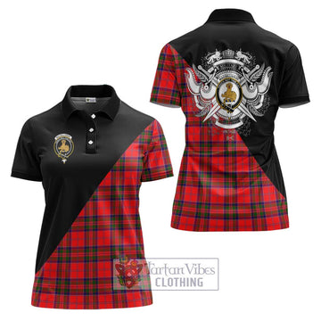 MacGillivray Modern Tartan Women's Polo Shirt with Family Crest and Military Logo Style