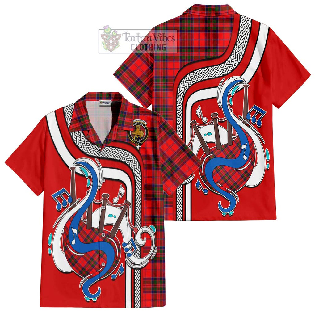 MacGillivray Modern Tartan Short Sleeve Button Shirt with Epic Bagpipe Style Kid - Tartanvibesclothing Shop