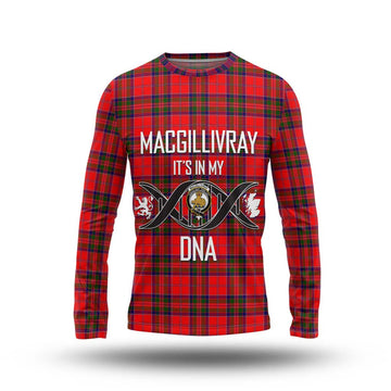 MacGillivray Modern Tartan Long Sleeve T-Shirt with Family Crest DNA In Me Style