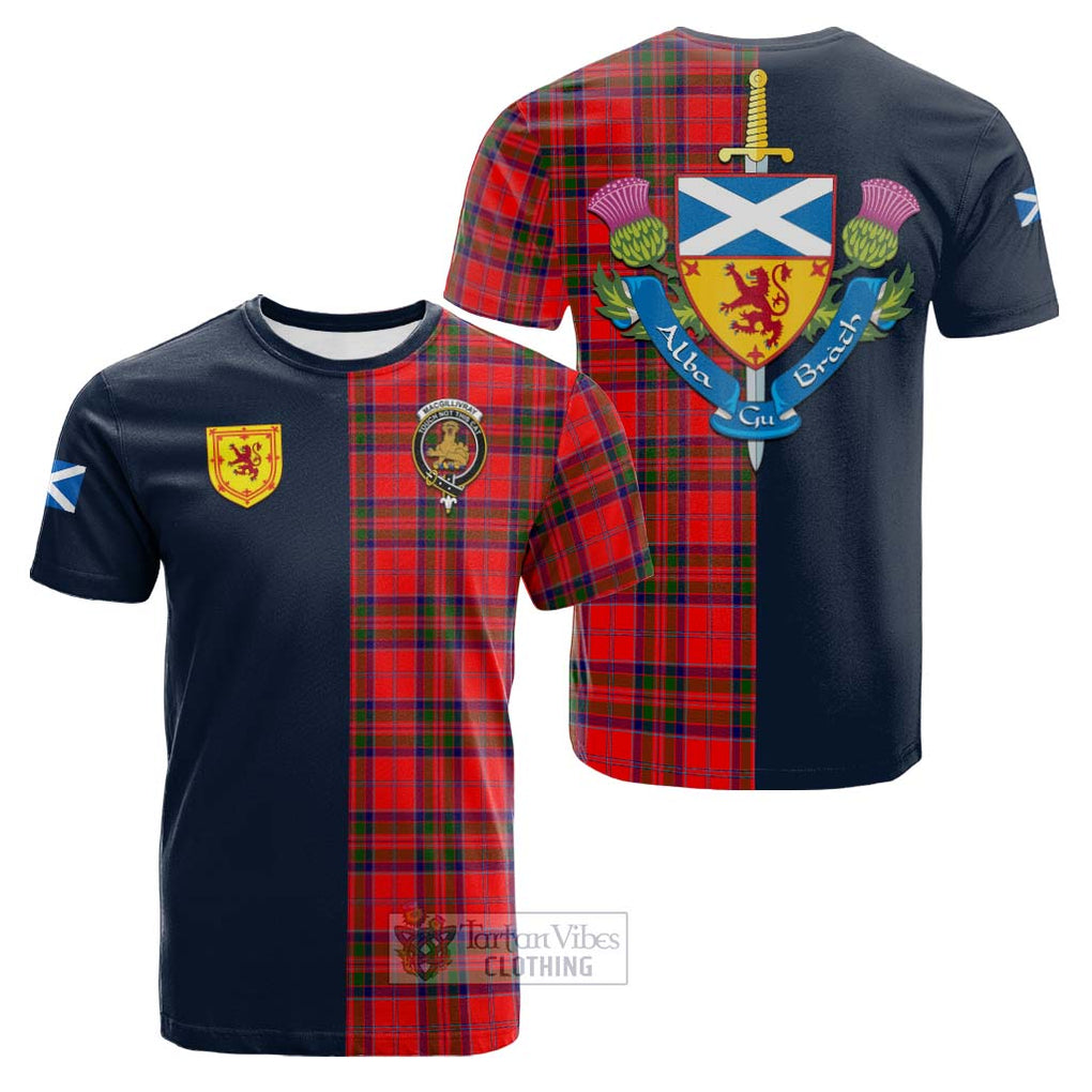 Tartan Vibes Clothing MacGillivray Modern Tartan Cotton T-shirt with Scottish Lion Royal Arm Half Style