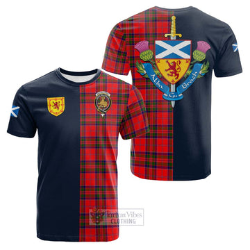 MacGillivray Modern Tartan Cotton T-shirt with Scottish Lion Royal Arm Half Style