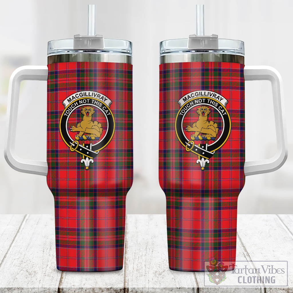 Tartan Vibes Clothing MacGillivray Modern Tartan and Family Crest Tumbler with Handle