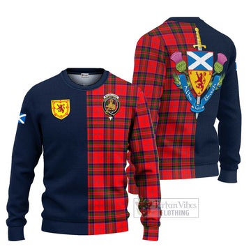 MacGillivray Modern Tartan Knitted Sweater with Scottish Lion Royal Arm Half Style