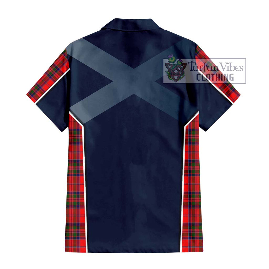 MacGillivray Modern Tartan Short Sleeve Button Shirt with Family Crest and Lion Rampant Vibes Sport Style - Tartan Vibes Clothing