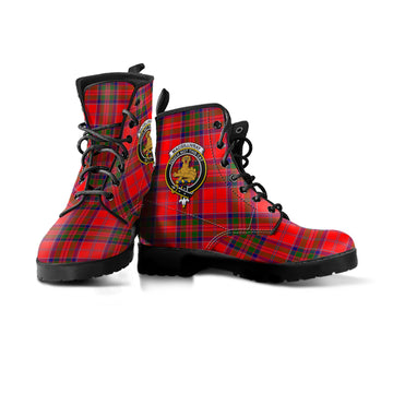 MacGillivray Modern Tartan Leather Boots with Family Crest