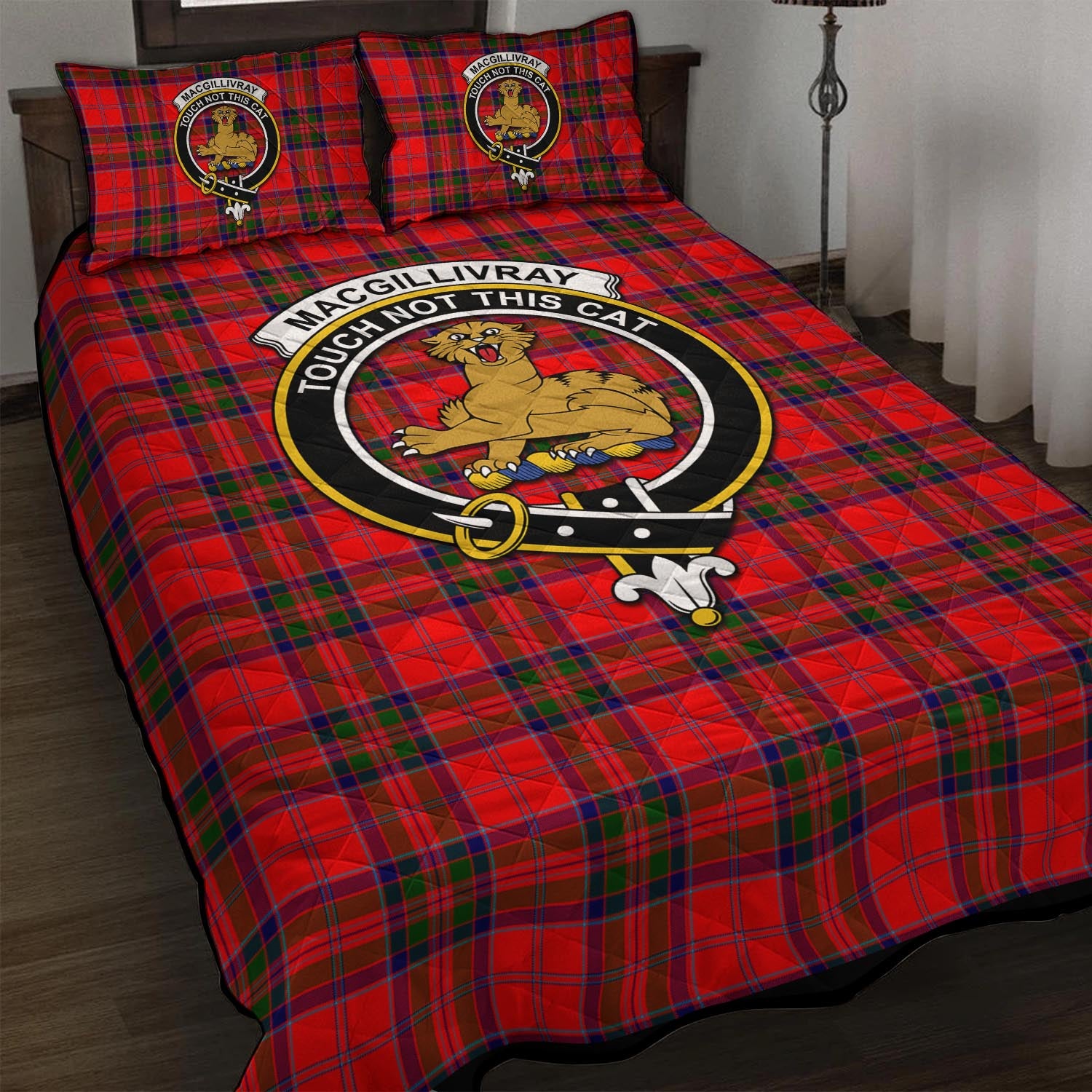 MacGillivray Modern Tartan Quilt Bed Set with Family Crest - Tartanvibesclothing
