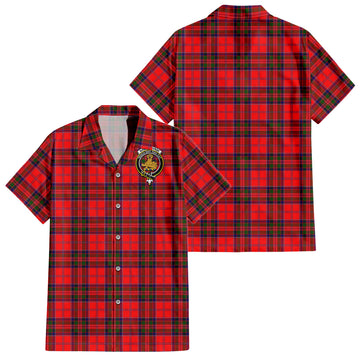 MacGillivray Modern Tartan Short Sleeve Button Down Shirt with Family Crest