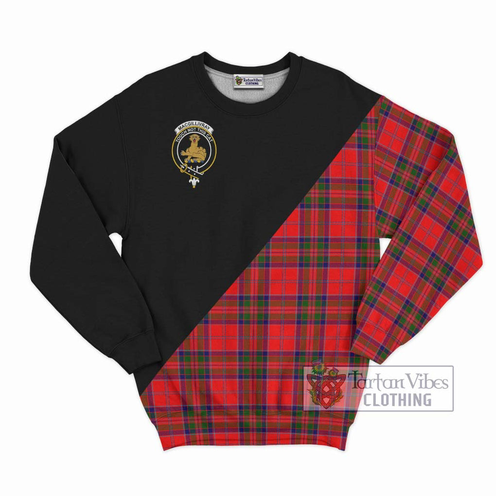 MacGillivray Modern Tartan Sweatshirt with Family Crest and Military Logo Style - Tartanvibesclothing Shop