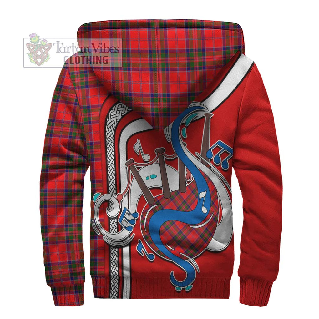 MacGillivray Modern Tartan Sherpa Hoodie with Epic Bagpipe Style - Tartanvibesclothing Shop