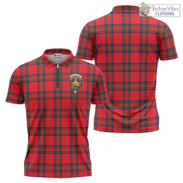 MacGillivray Modern Tartan Zipper Polo Shirt with Family Crest