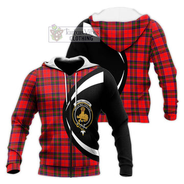 MacGillivray Modern Tartan Knitted Hoodie with Family Crest Circle Style