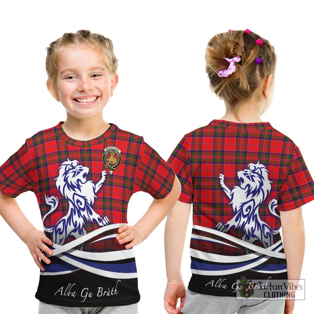 MacGillivray Modern Tartan Kid T-Shirt with Alba Gu Brath Regal Lion Emblem - Tartanvibesclothing Shop