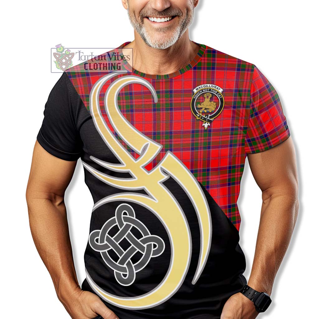 Tartan Vibes Clothing MacGillivray Modern Tartan T-Shirt with Family Crest and Celtic Symbol Style