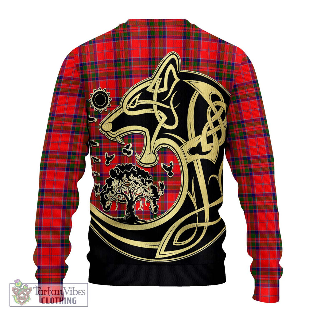 MacGillivray Modern Tartan Knitted Sweater with Family Crest Celtic Wolf Style - Tartan Vibes Clothing