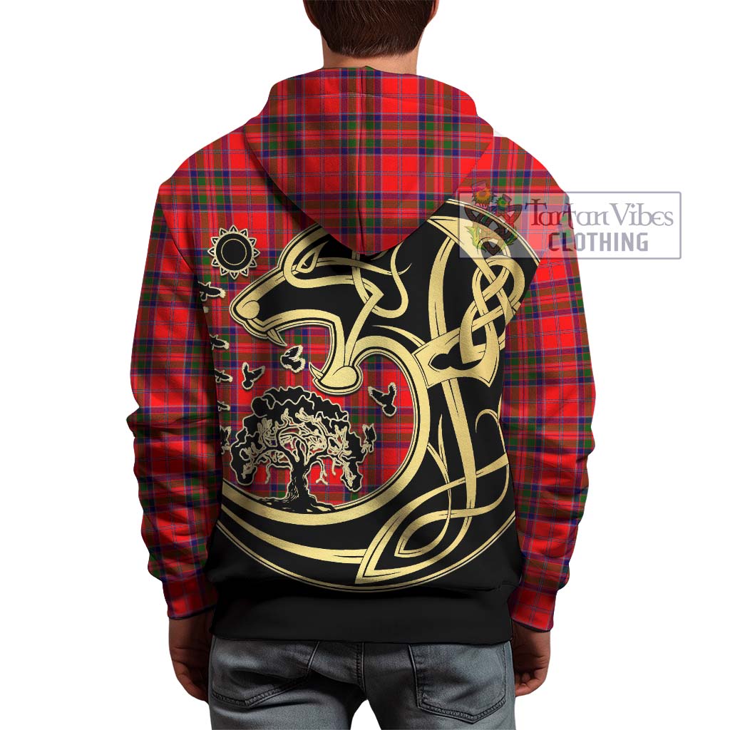 Tartan Vibes Clothing MacGillivray Modern Tartan Hoodie with Family Crest Celtic Wolf Style